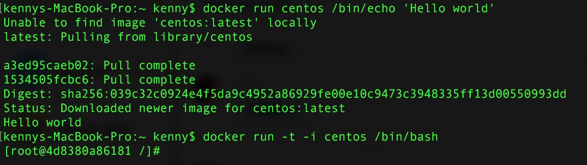 docker hello world